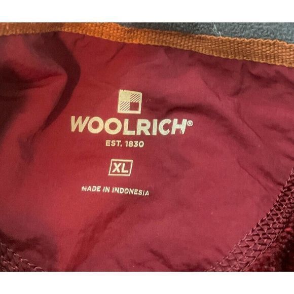 Woolrich Mens Sweater XL Red Black Heather Fleece 1/4 Snap Long Sleeve Pullover - Picture 5 of 5